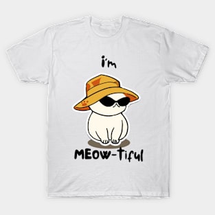 Cat Animal Pun MEOW-tiful T-Shirt